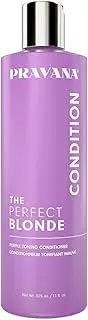 Pravana The Perfect Blonde Purple Toning Conditioner | Neutralizes Brassy, Yellow Tones | For Color-Treated Hair | Adds Strength, Shine, Elasticity | 11 Fl Oz