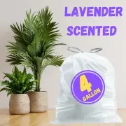4 Gallon Drawstring Lavender Scented Small Bathroom Trash Bags (30 - 120 Ct.)
