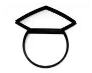 GRADUATE FACE WITH HAT OUTLINE SMILEY STYLE GRAD CAP COOKIE CUTTER USA PR3643