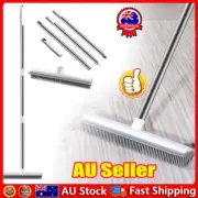 Rubber Broom Squeegee Bristle Sweeper 47.2" Long Handle for Pet Hair Remover RO