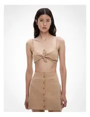 [Witchery] Tie Front Bralette in Praline Stripe