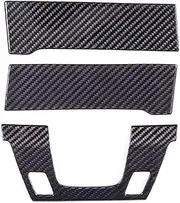 Compatible for Porsche 911 992 2019-2022 Real Carbon Fiber Car Central Control Seat Adjustment Switch Panel Cover Sticker Double Hole Part(Black)
