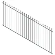 ProtectorAl 1201-2400W x 1200H Palladium Silver Spear Top Pool Fence Panel Raked 16-30º