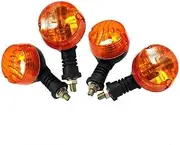 TDR 4pcs 12V Classic Motorcycle Blinkers Turn Signal Indicator Light Amber - Vintage Old School Style