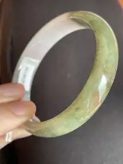 54 mm Burmese Grade A Jade Bangle Jadeite Bracelet 54 mm 純天然翡翠A貨手鐲