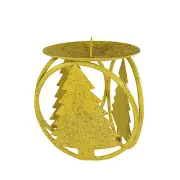 CC Christmas Decor 72 Yellow Christmas Tree Pillar Candle Holders 4.25"