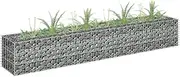 Raised Garden Bed, Elevated Planter Box Plant Container Gabion Galvanised Steel 180x30x30 cm