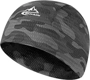 [Generic] Skull Cap for Men Breathable Running Cycling Cycling Skull Cap Sun Protection Mountaineering Black Camouflage (Mountain), Black Camouflage (Mountain)