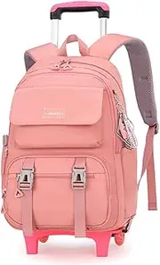 [ZHANAO] Rolling Backpack Luggage BookBag with Wheels Trolley Bag Wheeled Travel Backpack for Girls & Boys Trolley Bag