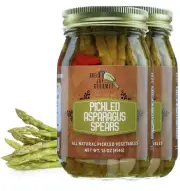 Green Jay Gourmet Pickled Asparagus Spears in a Jar - Fresh Hand Jarred Veget...