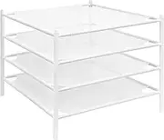 Storage MANIAC Sweater Drying Rack, Mesh Clothes Drying Rack, Stackable Laundry Drying Rack, Lay Flat Dryer for Delicates, Portable Dry Rack for Indoor or Outdoor, White, 4-Pack