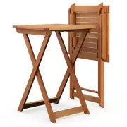 Costway 20 in. Patio Folding Table Hardwood Outdoor Bistro Table with Slatted