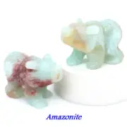 Bear Figurine Natural Stone Carving Animal Statue Healing Amazonite 20pcs