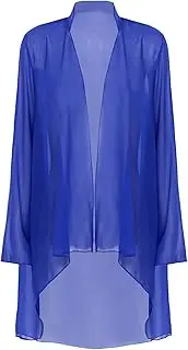 [FEESHOW] Cardigans for Women Lightweight Solid Color Chiffon Shrug Outerwear Summer Open Front Bolero Cover Up