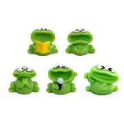 5Pcs Big Mouthed Choruses Frog Miniature Figurines Resins Statues Landscape Gift