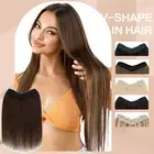 One Piece THICK 100% Real Clip in Human Hair Extensions 3/4 Full Head V-Shape US