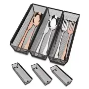 Silverware Organizer, Silverware Drawer Organizer, 6 9.6 * 3 * 2 Inches Black