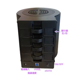 HORNETTEK 3.5吋HDD USB3.0+eSATA 4bay硬碟抽取式外接盒