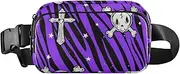 [Amooorous] Y2k Purple Leopard Skulls Fashion Fanny Pack Waist Bag for Women Men Water Resistant Running Belt Bag Waist Pack with Adjustable Strap for Workout Running Hiking, y2k purple Leopard Skulls, 1 size
