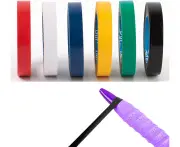 Grip Finishing Tape for Tennis Badminton - Upgraded Racket Replacement Tape 6 Pack Black Red Green Yellow White Blue