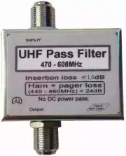 UHF- band-pass filter 470-608MHz special , Ham + pager loss 440-460MHz -24 dB !!