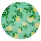 Tempered Glass Tableware 32cm Round Trivet Table Protector/Decor Large Lemon