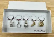 Pandora Wine Glass Charms - Set of Five - Angel, Ring, Bee, Shoe & Purse