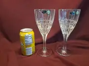 2 BOHEMIA DOVER DOF 24% PbO CRYSTAL WATER/WINE Glasses Czech Republic 7oz.