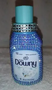 HANDMADE! Blinged Out DOWNY Fabric Softner 10oz Bottle. Rhinestones. Refillable!