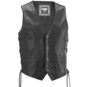 Highway 21 Six Shooter Mens Leather Vest Black