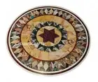 3'X3' Marble Dining Table Top Side Table Semi precious Stone Overlay Patio Decor