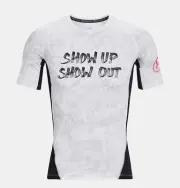 Under Armour Men's HeatGear Message Compression Short Sleeve In White/2XL