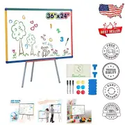 Multi-Purpose Magnetic Whiteboard Easel 36x24 for Teaching, Drawing & Learning