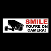 "SMILE - YOU'RE ON CAMERA" cctv video surveillance SECURITY STICKER sign store