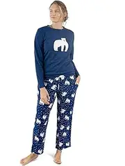 [Leveret] Womens Cotton Top & Flannel Pants 2 Piece Pajama Set (Size Small-XX-Large)