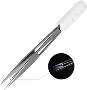 LASHVIEW Lash Tweezer, Eyelash Tweezers with Light, Straight Pointed Eyelash Tweezers for Profissional Grafting Eyelash Extension Stickers Precision Electronics, FG1