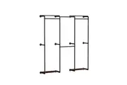 Vibe Geeks Wall-mounted Industrial Pipe Clothes Rack with Shelves