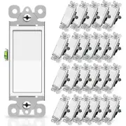 24PACK Decorate Rocker Switch On/off Paddle Quick Wiring Commercial Grade White