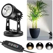 Led Spot Lights Indoor Uplighting - Dimmable Up Lights Indoor Spotlight, 3W Floor Spot Lights Uplights Indoor Accent Light for Plants, 3 Color Lighting Modes & Auto On/Off Timer Function (1 Pack)