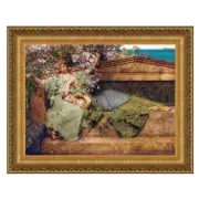Design Toscano In a Rose Garden Framed Canvas Replica Painting: Small