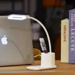 【YU LIVING 信歐傢居】USB多功能檯燈 LED桌燈 支援手機充電(白色)