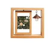 White Flower Paint Wooden Rotating Picture Photo Frame 4x6