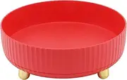 360 Degree Lazy Susan Organizer,Non Skid Rack Turntable Rotating Round Storage Rack Organizer for Cabinet Kitchen (Red)