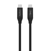 Belkin USB4 USB-C to USB-C Cable (0.8M/2.6ft) - (INZ001BT0.8MBK), 100W Power Delivery, 40Gbps, 8X Fast than USB 3.0, Laptop Cable, Thunderbolt 3, 2YR
