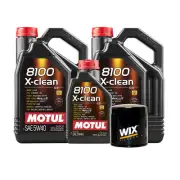 11L Motul 8100 X-CLEAN 5W40 Wix Filter Motor Oil Change Kit API SN