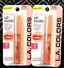 2x LA COLORS JUST KISSED C68644 MOISTURIZING SHIMMER GLOSSY SHINE LIPGLOSS