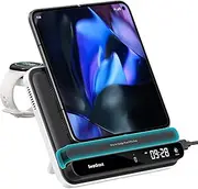 Charging Station for Pixel 9 Pro Fold/Pixel Fold/9 Pro/8/7, Wireless Charger for Pixel Watch 3/2/Fitbit Versa 4/3/Sense 2(Not for Pixel Watch 1), for Pixel Buds Pro 2, SwanScout 710FG2