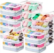 Windyun 16 Pcs Clear Vinyl Zippered Storage Bags with Handle Plastic Blankets Storage Bags for Sweater Clothes Bed Sheet Organizer for Closet Linen Bed Sheet Bedding Toys Clothing