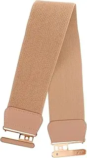 [Healvian] Versatile Wide Elastic Belt with Double Oval Buckle Adjustable Stretchy Waist Accessory for Dresses Comfortable Fashion Belt for All Occasions