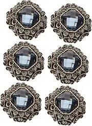 FRCOLOR 6pcs Rhinestone Embellishments Premium Vintage Sewing Fastener for Crafts Grey Buttons for Clothing DIY Decoration